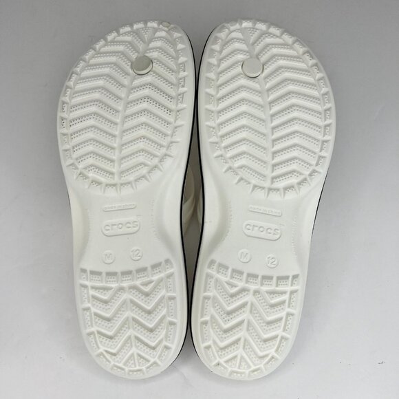 Crocs Mens Crocband Flip Flop Sandal Size 12 White Lightweight Slip On Summer main image 4